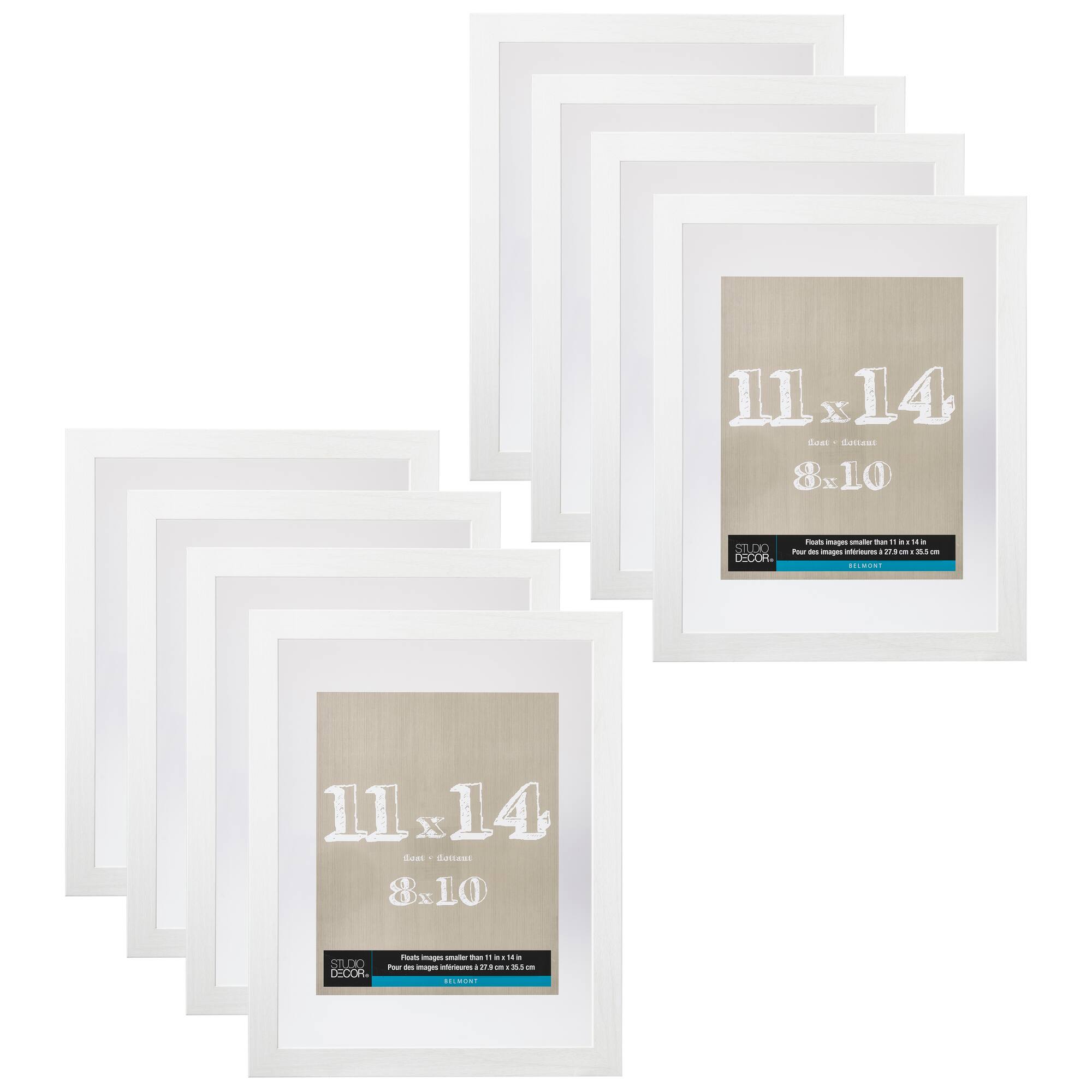 8 Pack: White 11" x 14" Float Frame, Belmont by Studio Décor®